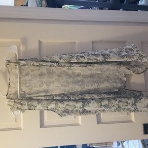 Palm leave print cover up